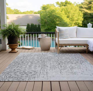 Piper Looms Chantille Medallions ACN758 Silver Machine Washable Area Rug Outdoor Lifestyle Image Feature