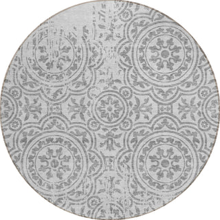 Piper Looms Chantille Medallions ACN758 Silver Machine Washable Area Rug Round Main Image