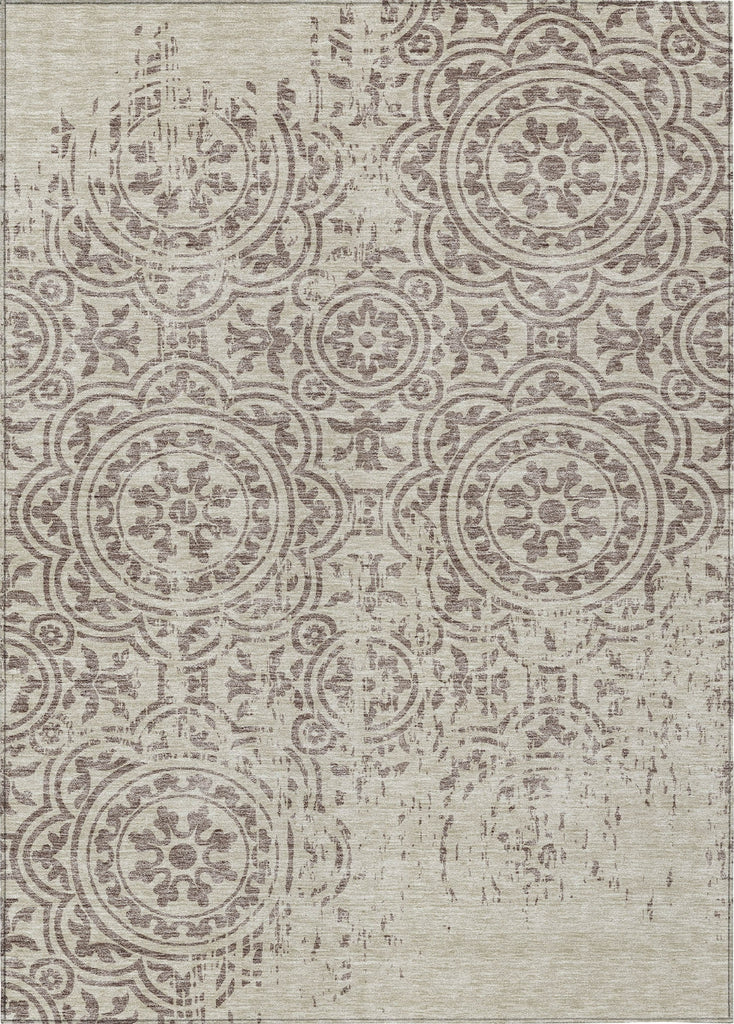 Piper Looms Chantille Medallions ACN758 Taupe Machine Washable Area Rug main image