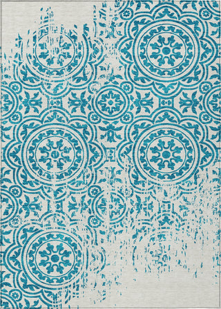 Piper Looms Chantille Medallions ACN758 Teal Machine Washable Area Rug main image