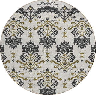 Piper Looms Chantille Vintage ACN759 Black Machine Washable Area Rug Round Main Image