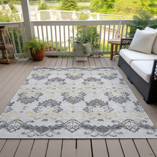 Piper Looms Chantille Vintage ACN759 Charcoal Machine Washable Area Rug Outdoor Lifestyle Image Feature