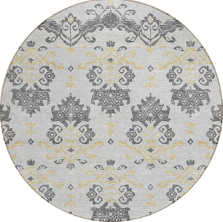Piper Looms Chantille Vintage ACN759 Charcoal Machine Washable Area Rug Round Main Image