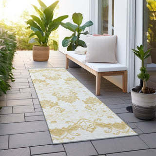 Piper Looms Chantille Vintage ACN759 Gold Machine Washable Area Rug Runner Outdoor Lifestyle Image Feature
