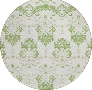 Piper Looms Chantille Vintage ACN759 Green Machine Washable Area Rug Round Main Image