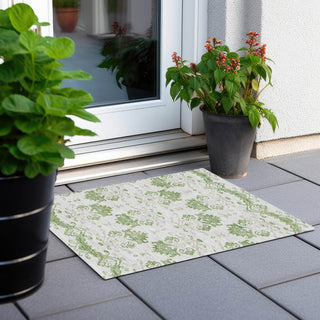 Piper Looms Chantille Vintage ACN759 Green Machine Washable Area Rug Scatter Outdoor Lifestyle Image Feature
