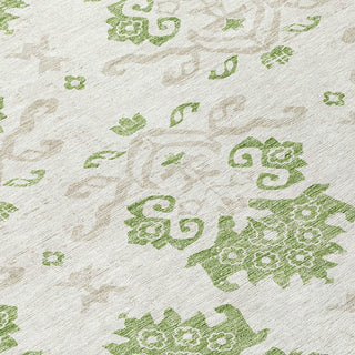 Piper Looms Chantille Vintage ACN759 Green Machine Washable Area Rug Swatch Image