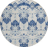 Piper Looms Chantille Vintage ACN759 Navy Machine Washable Area Rug Round Main Image