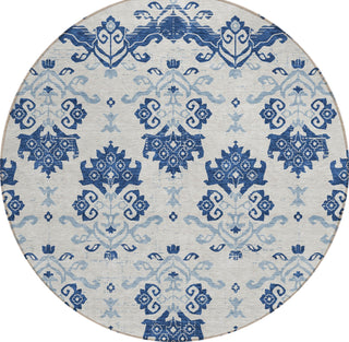 Piper Looms Chantille Vintage ACN759 Navy Machine Washable Area Rug Round Main Image