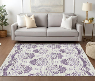 Piper Looms Chantille Vintage ACN759 Purple Machine Washable Area Rug Lifestyle Image Feature