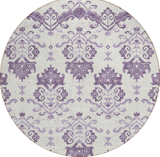 Piper Looms Chantille Vintage ACN759 Purple Machine Washable Area Rug Round Main Image