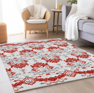 Piper Looms Chantille Vintage ACN759 Red Machine Washable Area Rug Lifestyle Image Feature