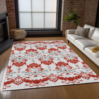 Piper Looms Chantille Vintage ACN759 Red Machine Washable Area Rug Lifestyle Image Feature