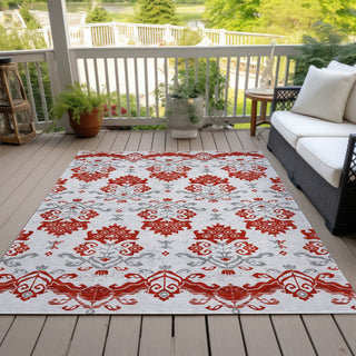 Piper Looms Chantille Vintage ACN759 Red Machine Washable Area Rug Outdoor Lifestyle Image Feature