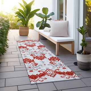 Piper Looms Chantille Vintage ACN759 Red Machine Washable Area Rug Runner Outdoor Lifestyle Image Feature