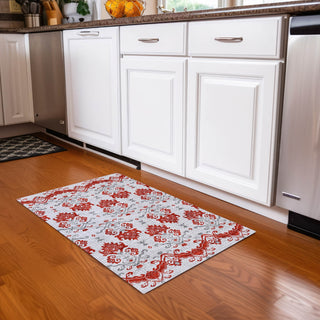 Piper Looms Chantille Vintage ACN759 Red Machine Washable Area Rug Scatter Lifestyle Image Feature