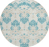 Piper Looms Chantille Vintage ACN759 Teal Machine Washable Area Rug Round Main Image