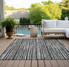Piper Looms Chantille Stripes ACN760 Black Machine Washable Area Rug Outdoor Lifestyle Image Feature