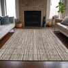 Piper Looms Chantille Stripes ACN760 Brown Machine Washable Area Rug Lifestyle Image Feature