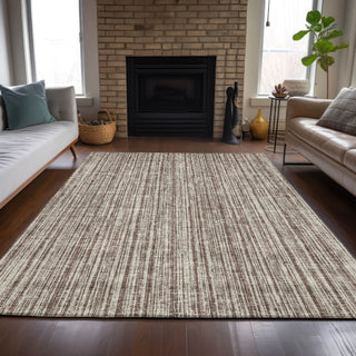 Piper Looms Chantille Stripes ACN760 Brown Machine Washable Area Rug Lifestyle Image Feature