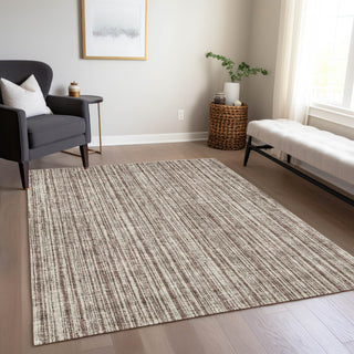 Piper Looms Chantille Stripes ACN760 Brown Machine Washable Area Rug Lifestyle Image Feature