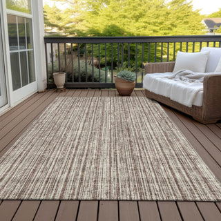 Piper Looms Chantille Stripes ACN760 Brown Machine Washable Area Rug Outdoor Lifestyle Image Feature