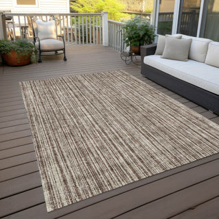 Piper Looms Chantille Stripes ACN760 Brown Machine Washable Area Rug Outdoor Lifestyle Image Feature