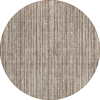 Piper Looms Chantille Stripes ACN760 Brown Machine Washable Area Rug Round Main Image
