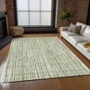 Piper Looms Chantille Stripes ACN760 Green Machine Washable Area Rug Lifestyle Image Feature