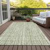Piper Looms Chantille Stripes ACN760 Green Machine Washable Area Rug Outdoor Lifestyle Image Feature