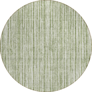 Piper Looms Chantille Stripes ACN760 Green Machine Washable Area Rug Round Main Image