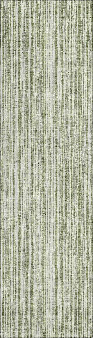 Piper Looms Chantille Stripes ACN760 Green Machine Washable Area Rug Runner Main Image