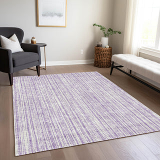 Piper Looms Chantille Stripes ACN760 Lavender Machine Washable Area Rug Lifestyle Image Feature