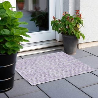 Piper Looms Chantille Stripes ACN760 Lavender Machine Washable Area Rug Scatter Outdoor Lifestyle Image Feature