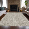 Piper Looms Chantille Stripes ACN760 Taupe Machine Washable Area Rug Lifestyle Image Feature