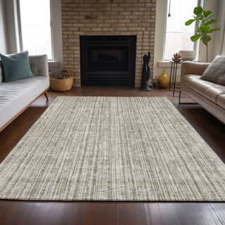Piper Looms Chantille Stripes ACN760 Taupe Machine Washable Area Rug Lifestyle Image Feature