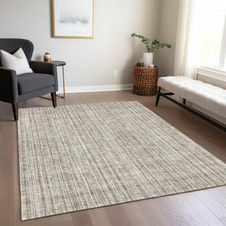 Piper Looms Chantille Stripes ACN760 Taupe Machine Washable Area Rug Lifestyle Image Feature