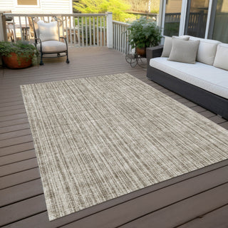 Piper Looms Chantille Stripes ACN760 Taupe Machine Washable Area Rug Outdoor Lifestyle Image Feature