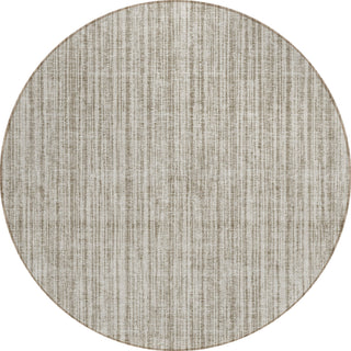 Piper Looms Chantille Stripes ACN760 Taupe Machine Washable Area Rug Round Main Image