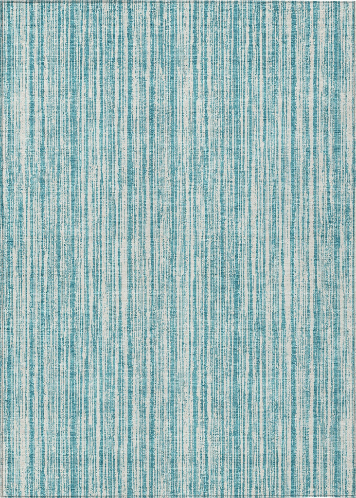 Piper Looms Chantille Stripes ACN760 Teal Machine Washable Area Rug main image