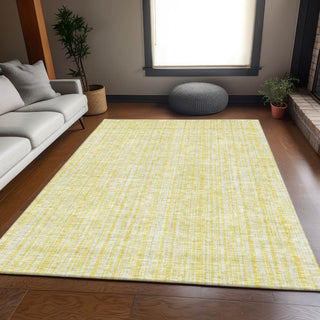 Piper Looms Chantille Stripes ACN760 Yellow Machine Washable Area Rug Lifestyle Image Feature