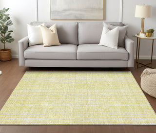 Piper Looms Chantille Stripes ACN760 Yellow Machine Washable Area Rug Lifestyle Image Feature