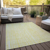 Piper Looms Chantille Stripes ACN760 Yellow Machine Washable Area Rug Outdoor Lifestyle Image Feature