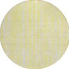 Piper Looms Chantille Stripes ACN760 Yellow Machine Washable Area Rug Round Main Image