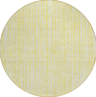 Piper Looms Chantille Stripes ACN760 Yellow Machine Washable Area Rug Round Main Image