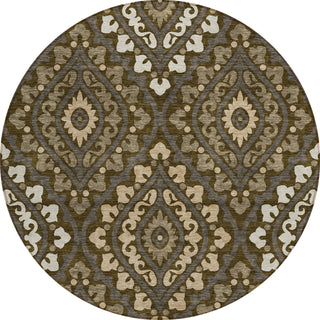 Piper Looms Chantille Diamond ACN761 Fudge Machine Washable Area Rug Round Main Image