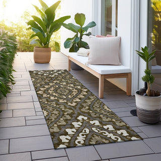 Piper Looms Chantille Diamond ACN761 Fudge Machine Washable Area Rug Runner Outdoor Lifestyle Image Feature
