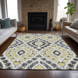 Piper Looms Chantille Diamond ACN761 Gray Machine Washable Area Rug Lifestyle Image Feature