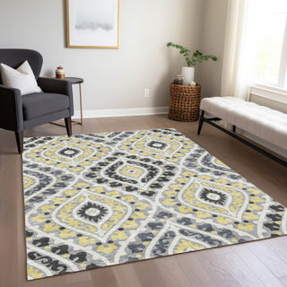 Piper Looms Chantille Diamond ACN761 Gray Machine Washable Area Rug Lifestyle Image Feature