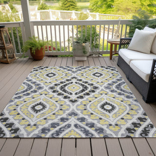 Piper Looms Chantille Diamond ACN761 Gray Machine Washable Area Rug Outdoor Lifestyle Image Feature